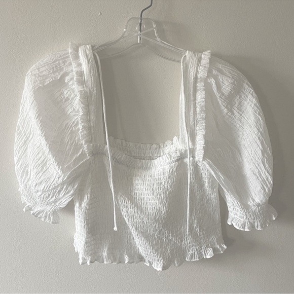 H&M Smocked Crop Top in White - Picture 5 of 5